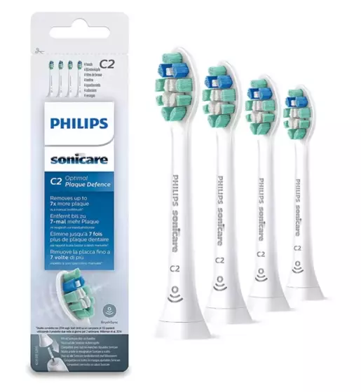 4 X Testine Di Ricambio Per Spazzolino Elettrico Philips Sonicare C2 HX9024 IT