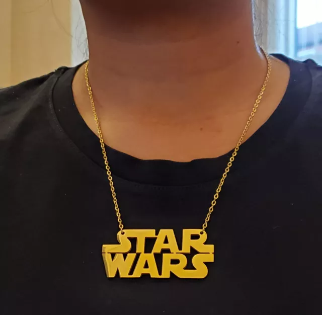 Gold Star Wars Logo Anhänger Halskette Andor Mandalorian Darh Vader Obi-Wan Kenobi 2