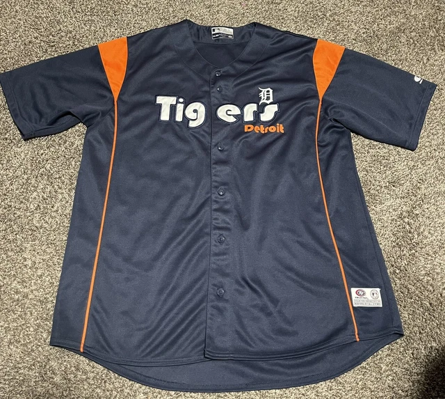 Detroit Tigers MLB Jersey True Fan Men’s Size 2XL Blue Orange Sewn Detroit Tigers MLB Jersey True Fan Men’s Size 2XL Blue Orange Sewn