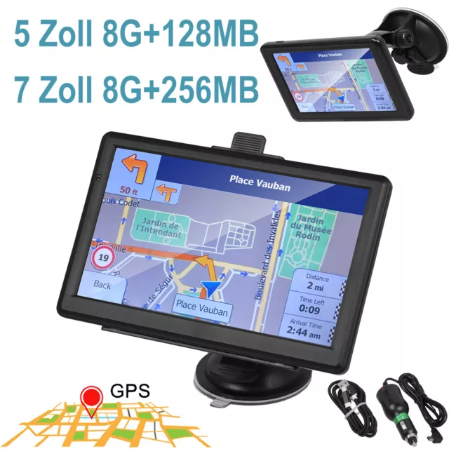 5/7 Zoll GPS Navi Navigation für Auto LKW PKW KFZ Navigationsgerät 8G EU Karten