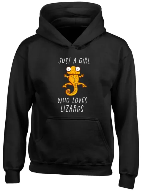 Just A Girl Who Loves Lizards Childrens Kids Hooded Top Hoodie Boys Girls Gift