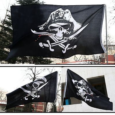 5'x3' Fashion Skull and Cross Crossbones Sabres Swords Jolly Roger Pirate Flags