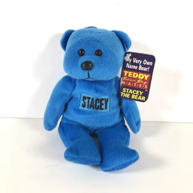 Stacey -Teddy Bean Bag Mates My Very Own Name Bear Personalised Soft Toy Blue