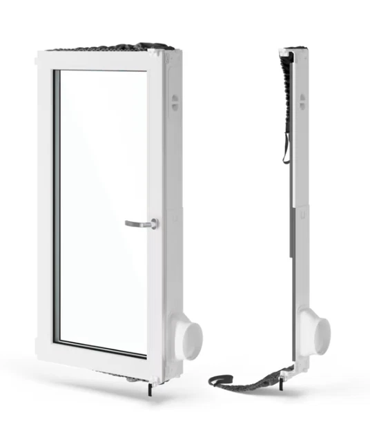 Raamadapter (raamdouche) uitlaat voor mobiele airconditioners om warme lucht van airconditioners af te voeren - geschikt voor dakramen, kantelramen (14,5-15 cm