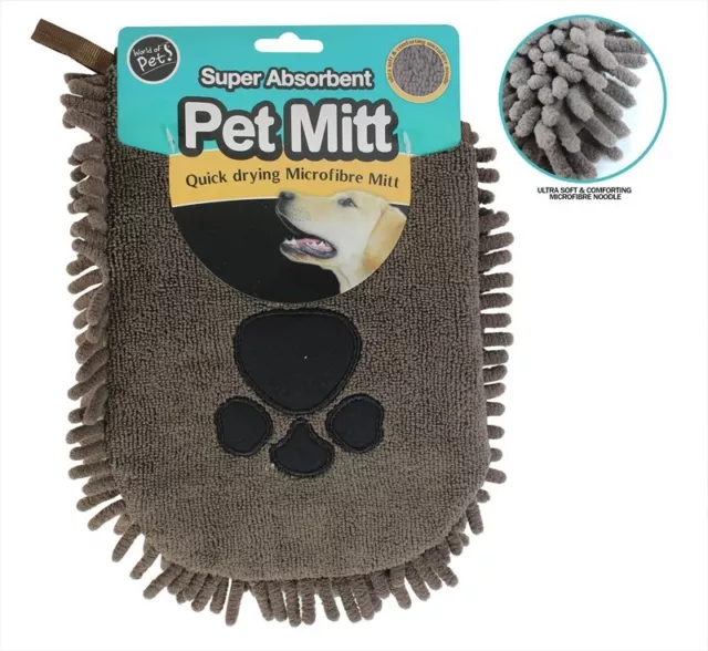 World of pets microfibre Pet Mitt avec matériau réconfortant ultra doux à séchage rapide