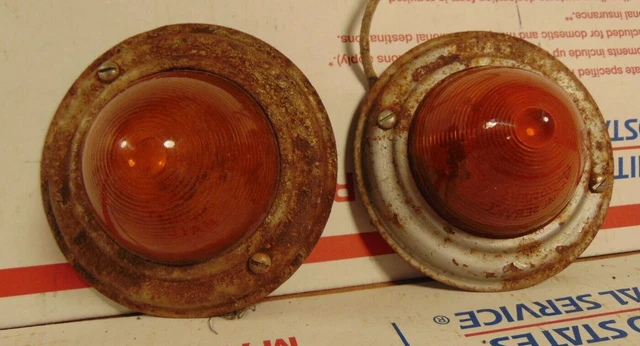 1930 1940 Vintage Griffin 115 Amber Marker Clearance Lights Truck Travel Trailer