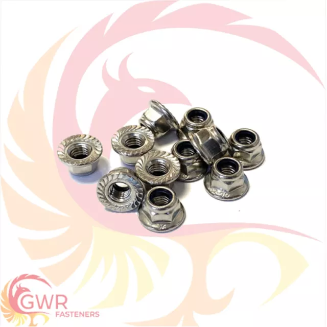 M4 M5 M6 M8 M10 M12 Flanged Nyloc Nuts A2 Stainless Steel Hexagon Flange Nut 2