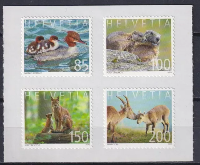 Switzerland 2020 Wild Animals, Fauna, Birds, Lynx MNH**