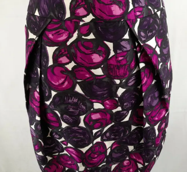 LADIES HOBBS LONDON Purple Silk Floral Knee Length Skirt Size 8 UK $12. ...