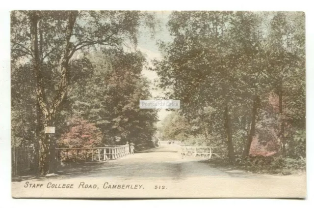 Camberley - Staff College Road - old Surrey postcard