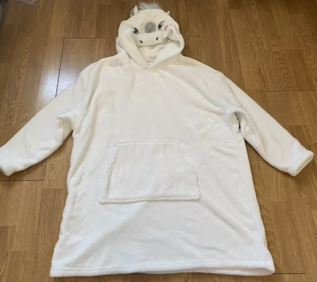 DUNNES STORES GIRL S White Fluffy Snuggle Top Hoodie Age 10 14 Years With Pocket 8.00 PicClick UK