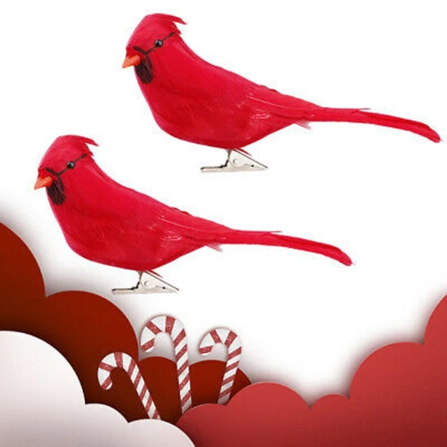 Ornamente Kunstvogel rot Deko Dekore Display gefälscht brandneu