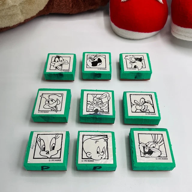 VINTAGE LOONEY TOONS Lot TAZ DEVIL BUGS BUNNY Rubber Ink Stamps Plush