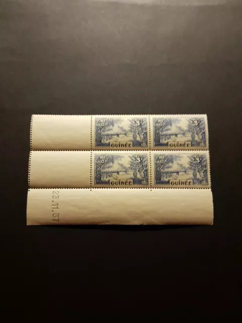 Briefmarke Frankreich Kolonie Guinea Ecke Vom N°126 Neu MNH 1937 Spur Rot