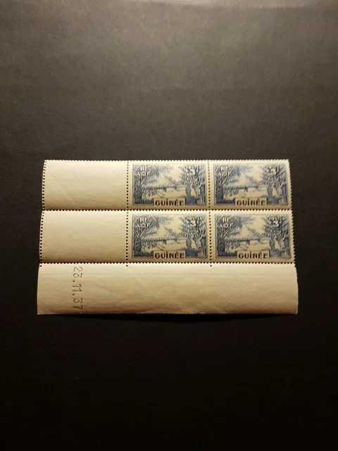 Briefmarke Frankreich Kolonie Guinea Ecke Vom N°126 Neu MNH 1937 Spur Rot