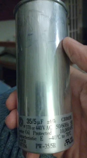 35/5 35+5 uF 370 440 Volt AC VAC 50/60Hz MFD Round Motor Dual Run Capacitor HVAC