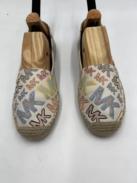 MICHAEL KORS Kendrick Slip On Espadrille Flats All Over SIG LOGO Size 6.