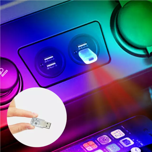 1x Mini LED USB Car Interior Light Neon Atmosphere Ambient Bulb Lamp Accessories