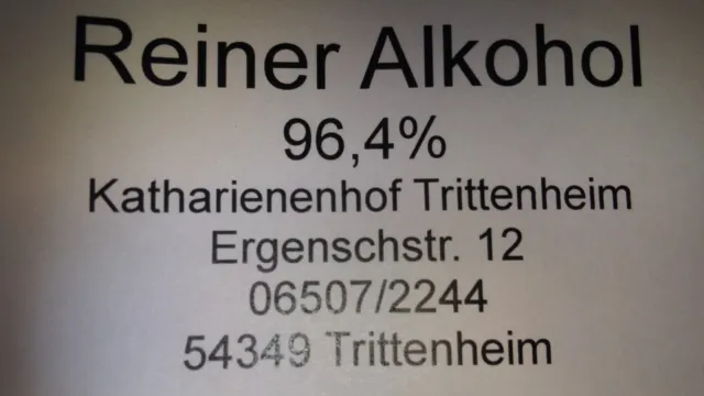 Reiner Alkohol Primasprit 96,4  % 2 L Einzelpreis 25,00 €/L