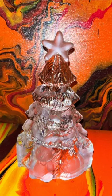 Glass Christmas Tree Tealight Candle Holder 6.5" Frosted Glass Srat and Toys