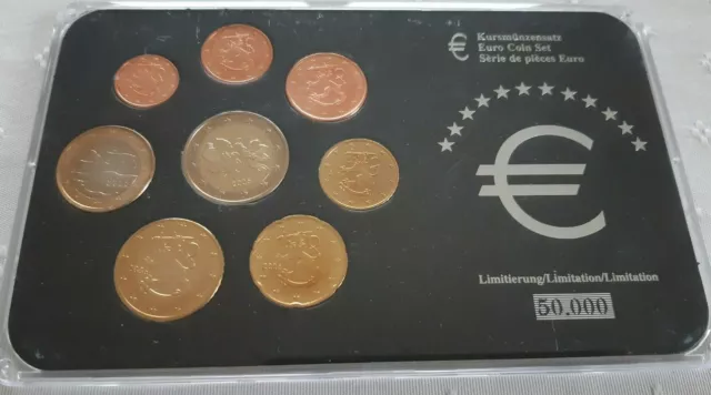 Finnland Eurokursmünzensatz 1 Cent bis 2 Euro 2006 / 2001 im Blister+Zertifikat
