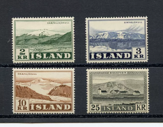 Islandia #302-304 y #305 (I586) (2) Comp 1957 vistas panorámicas, M,LH, en muy buen estado