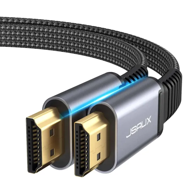 JSAUX 4K HDMI Cable 2M, Flat Slim HDMI 2.0 Cable Ultra High Speed 18Gbps