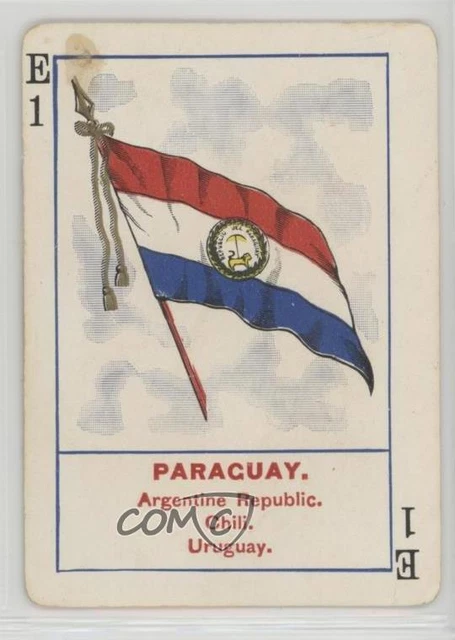 1896 Cincinnati Game of Flags No 1111 4 Flag Back Paraguay (Crest in Center) 0w6