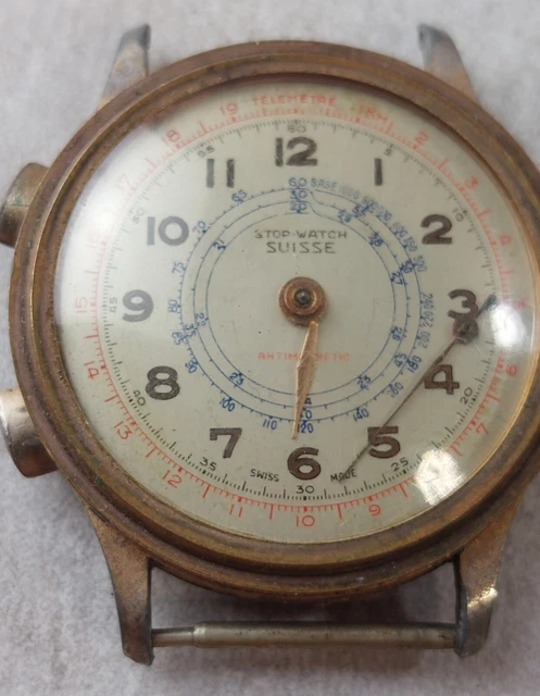 Montre Mécanique Vintage Ardan Sport Avec Télémètre, Occasion à Réparer (manque Un Bouton)