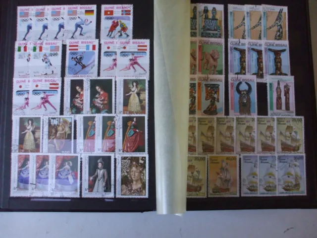 A Stamp Album / Stockbook Guine Bissau, Numerous Stamps To Sort Through