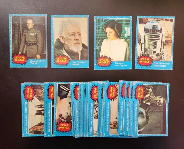 1977 STAR WARS TOPPS Trading Cards Blue Series 1 Your Choice 66 Cards U Pick VG+