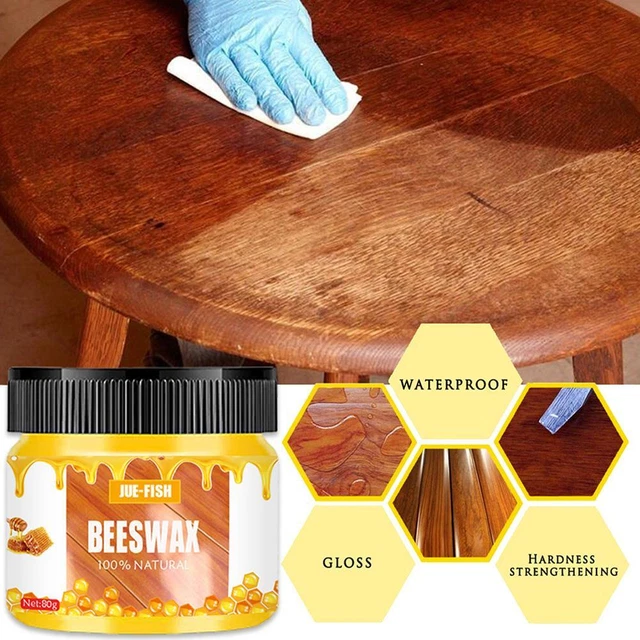 Floor Polishing Wax for Wooden Furniture Beeswax Natural Formula 80g Hot A1