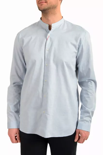 Hugo Boss Men's "Eddison-W" Egyptian Cotton Blue Long Sleeve Casual Shirt