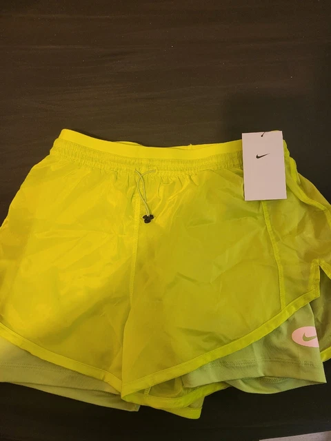 Nike Women's Large Icon Clash Tempo Luxe Running Shorts Green DM7739-321 Size XS