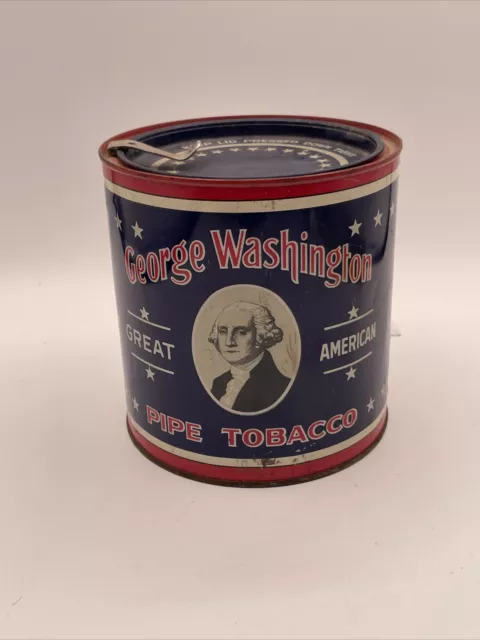 Pipe Tobacco Tin George Washington R.j. Reynolds Wiston-salem Antique Vintage