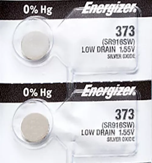 2 x Energizer 373 Watch Batteries, 0% MERCURY equivilate SR916SW