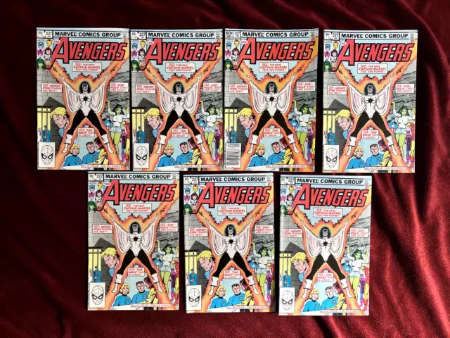 The Avengers 227 Lot of 7 - Marvel Key 2nd Monica Rambeau - 1982 - NM