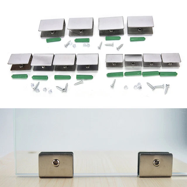 4 pz clip supporto morsetto quadrato in acciaio inox 6-12 mm per mensola in vetro HandraiA Y4
