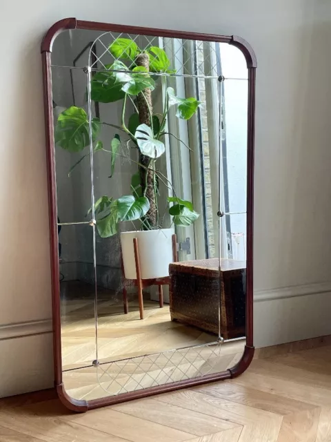 Swedish Teak mid-century mirror by AB Atelie Glas & Tra in Hovmantorp