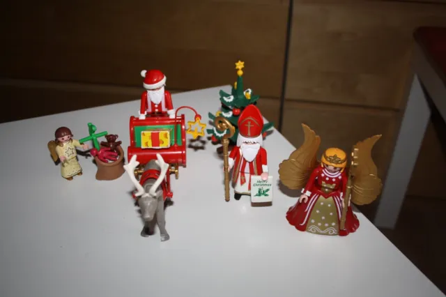 Playmobil Weihnachtsmann, Nikolaus, Engel, Rentierschlitten und Weihnachtsbaum