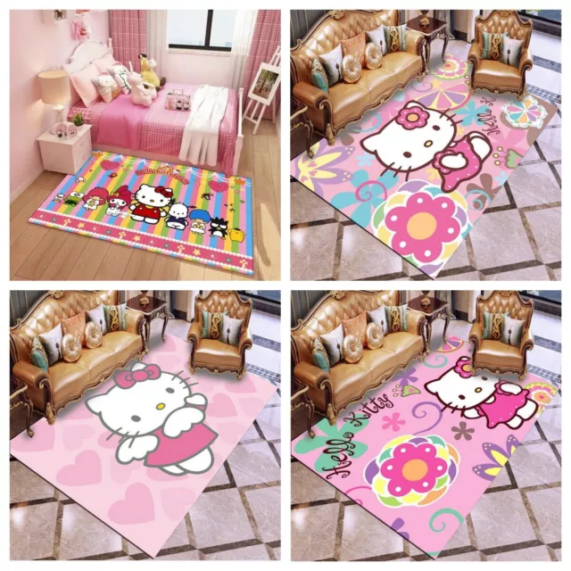 3D Hello Kitty Teppich Kinder Teppich Fußmatten Türmatte Mädchen Bodenmatte Neu