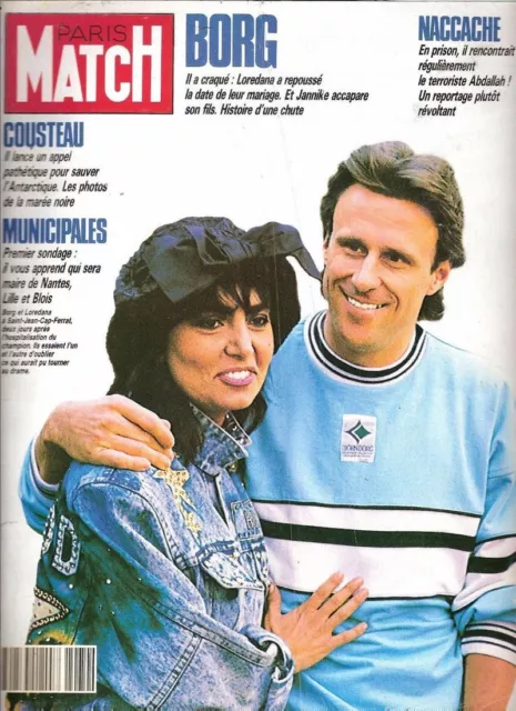 Affiche 80 x 60 Paris Match 2074 . BJORN BORG ET LOREDANA  .