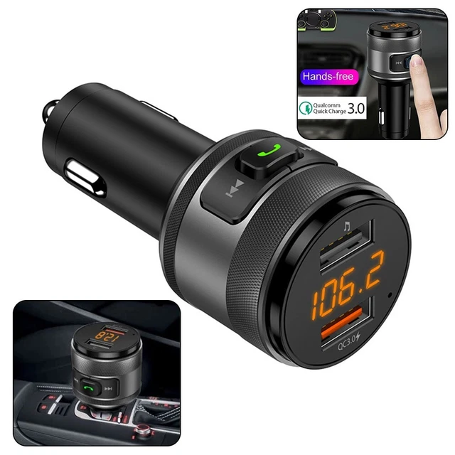 Caricabatterie transimitter FM AMPIA COMPATIBILITÀ con luce LED FM MP3 QC 3.0