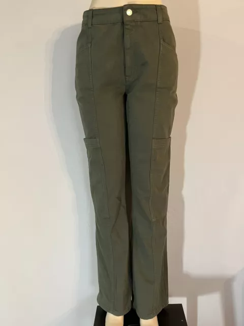 asos design wide leg cargo jeans army green