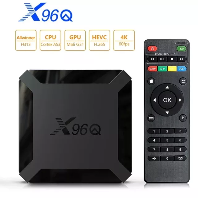 Boitier box smart TV X96Q Android  wifi 4K ultra HD 1Go/8Go + Option tv 12 mois 