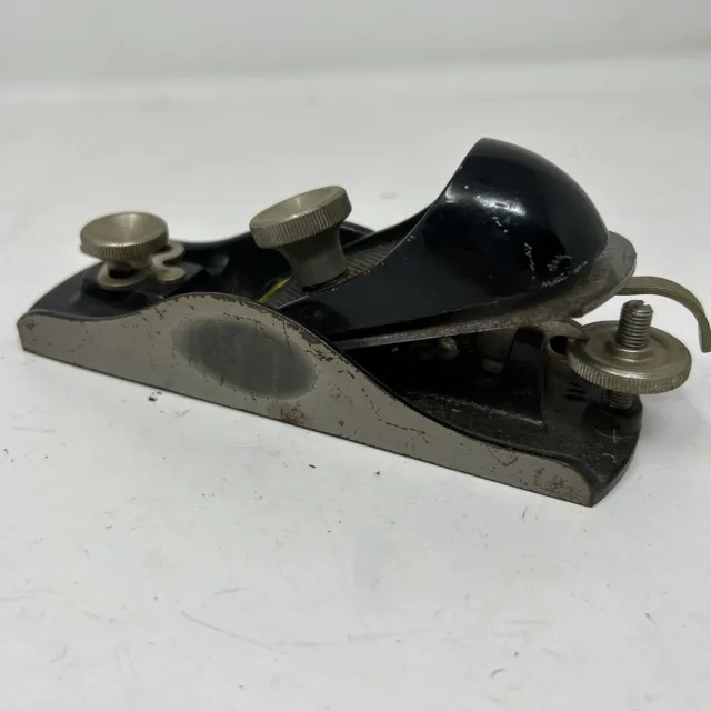 Stanley 9 1/2 Block Plane Flat Bottom W/03-029A Blade Fully Adjustable USA Made