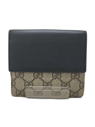 GUCCI 2-fold Saif_GG Supreme Canvas BEG Women's