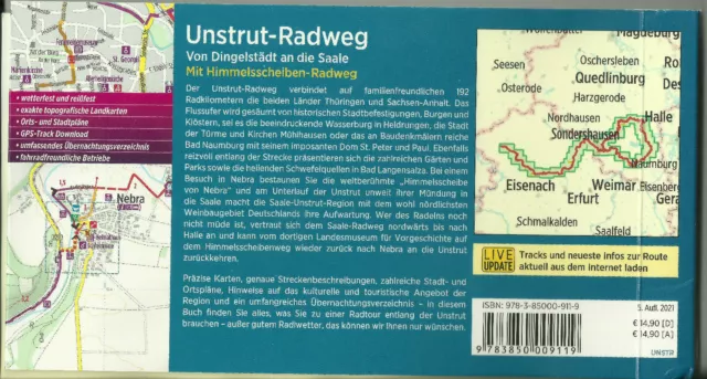 Radführer Unstrut-Radweg von Dingelstädt an die Saale 1:50.000 2021 NEU Bikeline 2