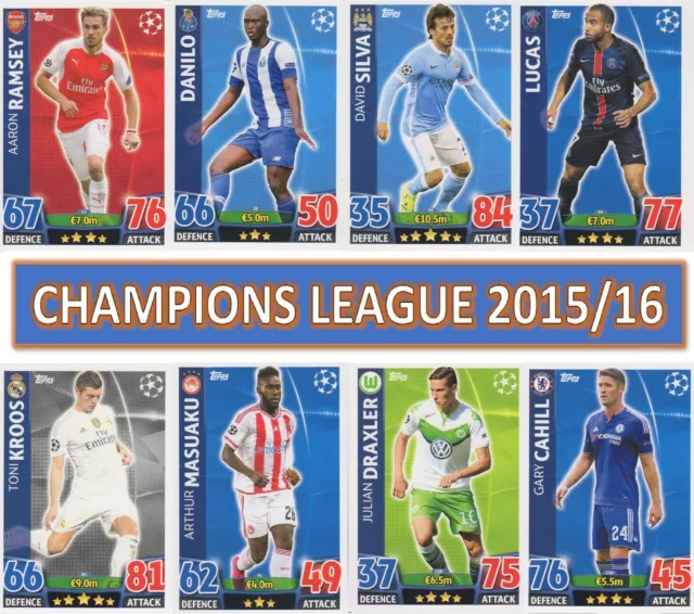 Topps Match Attax Champions League 2015 2016 16 choose your cards  #237 to #468