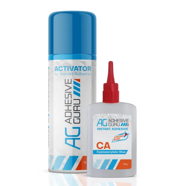 Adhesive Guru Super Ca Glue with Activator (3.5 oz-13.5 fl.oz) 1 Pk